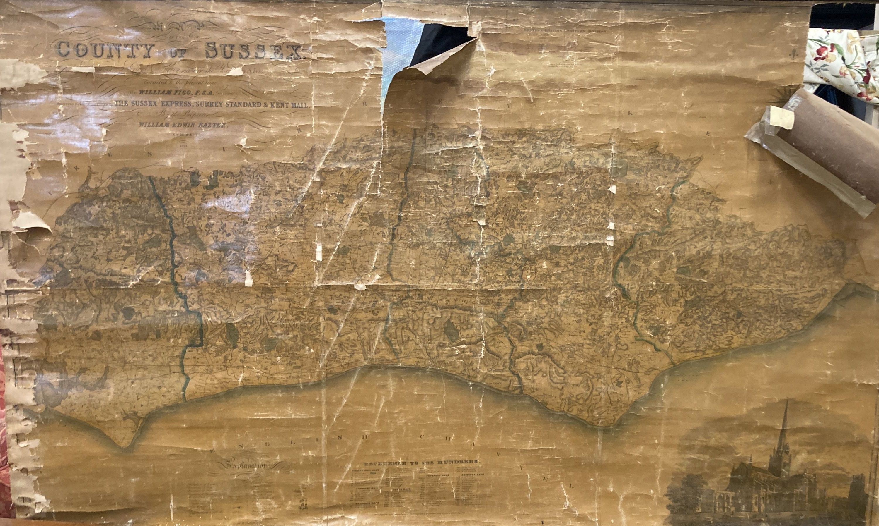 A Victorian educational map, The County of Sussex